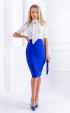 Blue high waist slit skirt superwoman
