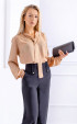 Стилни дамски блузи ⭐ официална блуза с дълъг ръкав от жоржет