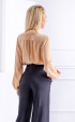 Beige stylish georgette long sleeve blouse