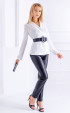 white mini Tops ⭐ White blouse with scarf collar