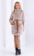 Midi winter flurry coat with leather bands