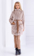 beige midi Coats ⭐ Midi winter flurry coat with leather bands