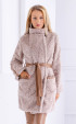 Midi winter flurry coat with leather bands