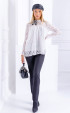 White lace wide cut blouse