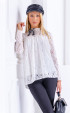 white  Formal blouses ⭐ White lace wide cut blouse