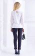 бели  Официални блузи ⭐ Бяла официална блуза с къдри и велурена
