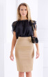 Golden high waist midi skirt