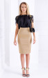 Golden high waist midi skirt