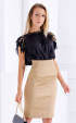 Golden high waist midi skirt