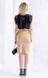 Golden high waist midi skirt