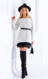 бели къси Зимни Рокли ⭐ Зимна рокля тип туника с черна дантела