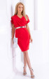 червени до коляното Официални рокли ⭐ Стилна червена рокля Miss