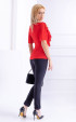 Red formal halfsleeve blouse with curls