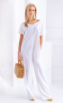 white long Jumpsuits ⭐ White linen jumpsuit with pockets