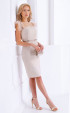 Beige dress with feathers and tule Charlotte