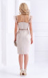 Beige dress with feathers and tule Charlotte