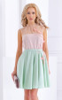 зелени къси Официални рокли ⭐ Стилна рокля мента и розово с