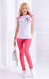 Summer top in hot pink with print