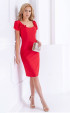 червени до коляното Официални рокли ⭐ Червена рокля с дантела