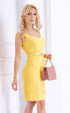 жълти до коляното Летни рокли ⭐ Елегантна рокля в слънчево жълто