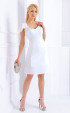 Бяла официална дамска рокля до коляното Serena