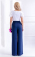 сини дълги Дълги панталони ⭐ Дамски панталон с висока талия и