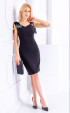 Елегантна черна рокля с контрастни акценти 3д цветя