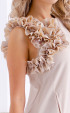 beige mini Formal Dresses ⭐ Elegant beige dress with curls