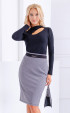 gray midi Skirts ⭐ Midi jakard skirt in dark blue and white