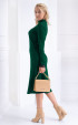 Dark green winter long sleeve dress with lace