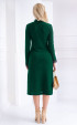 Dark green winter long sleeve dress with lace