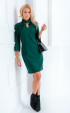 зелени до коляното Зимни Рокли ⭐ Официална рокля с къдри