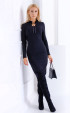 зимни черни рокли по тялото Patricia ⭐ Ежедневни рокли с дълъг ръкав