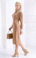 beige long Winter dresses ⭐ Beige knit dress with lace and