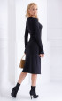 Casual black longsleeve dress with bust cut