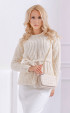 ecru mini Winter blouses ⭐ Ecru knitt long sleeve blouse Cozy