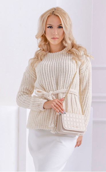 ecru mini Winter blouses ⭐ Ecru knitt long sleeve blouse Cozy
