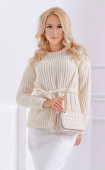 Ecru knitt long sleeve blouse Cozy Winter