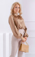 кафяви къси Официални блузи ⭐ Елегантна дамска блуза от мат