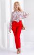 червени Дълги панталони ⭐ Елегантне дамски дълъг червен слим