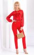 Long slim red female pants Ellu