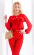 Red female chiffon blouse with curls