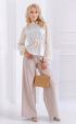 ecru mini Winter blouses ⭐ Winter blouse with knited sleeves