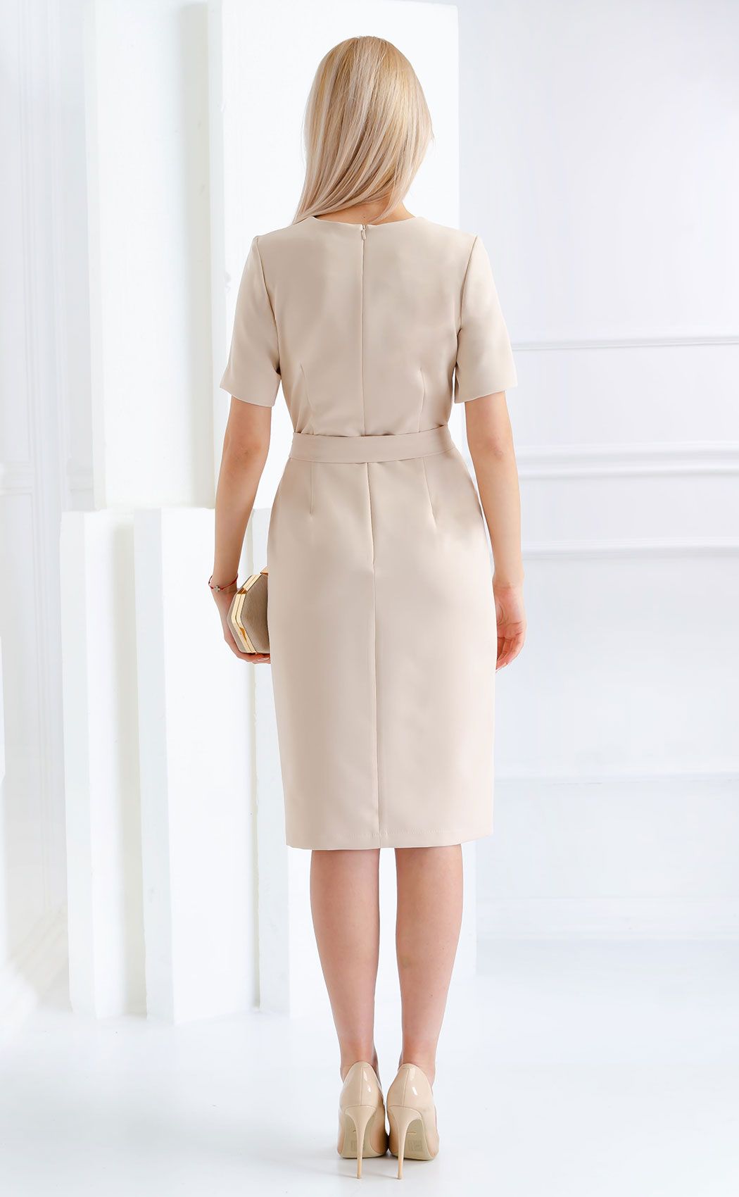 Beige short formal online dress