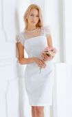 Бели рокли Charlotte ⭐ Официална рокля с пера тюл перли пайети
