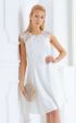 бели Официални рокли ⭐ Бяла официална разкроена рокля с дантела