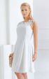 бели Официални рокли ⭐ Бяла официална разкроена рокля с дантела