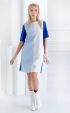 Spring sport elegant white blue dress