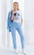 сини Дълги панталони ⭐ Прав стилен син дамски панталон Basic