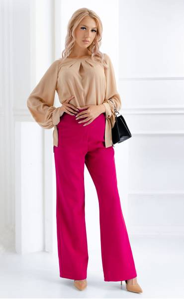 розови Панталони ⭐ Свободен широк панталон в цвят фуксия
